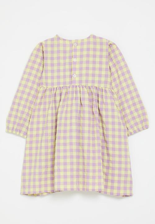 Pop Candy - Long sleeve shirred bodice dress - multi