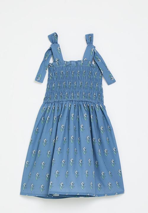 Pop Candy - Shirred bodice dress - cornflower blue