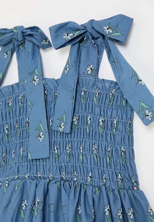Pop Candy - Shirred bodice dress - cornflower blue