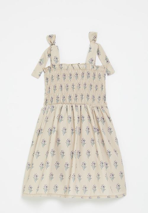 Pop Candy - Shirred bodice dress - beige