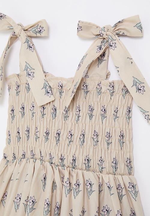 Pop Candy - Shirred bodice dress - beige