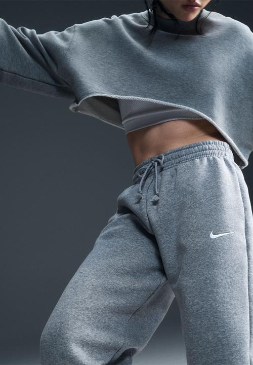 Nike - W Nsw Phnx Flc Hr Os Pant 2 - Dk Grey Heather/Sail