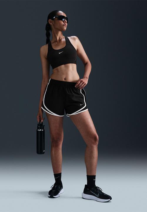 Nike - Nike Tempo Women's Dri-Fit Mid-Rise Brief-Lined Running Shorts - Black/Black/White/Reflective Silv