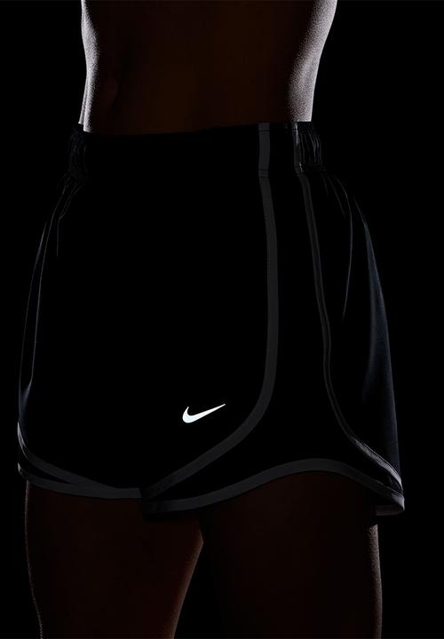 Nike - Nike Tempo Women's Dri-Fit Mid-Rise Brief-Lined Running Shorts - Black/Black/White/Reflective Silv