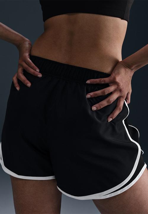 Nike - Nike Tempo Women's Dri-Fit Mid-Rise Brief-Lined Running Shorts - Black/Black/White/Reflective Silv