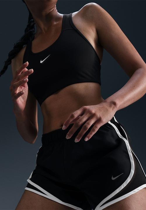 Nike - Nike Tempo Women's Dri-Fit Mid-Rise Brief-Lined Running Shorts - Black/Black/White/Reflective Silv