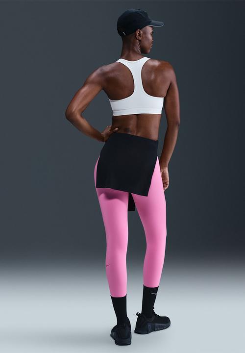Nike - W Nk Swsh Med Spt Unpadded Bra - White/Black