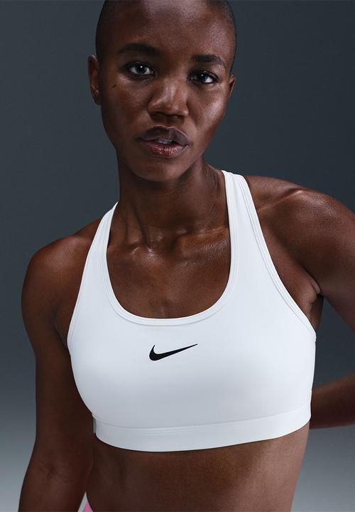W Nk Swsh Med Spt Unpadded Bra - White/Black