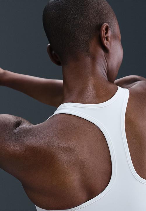 Nike - W Nk Swsh Med Spt Unpadded Bra - White/Black