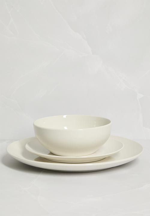 Excellent Houseware - 16 piece porcelain dinnerware set - White
