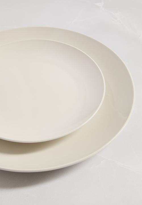 Excellent Houseware - 16 piece porcelain dinnerware set - White