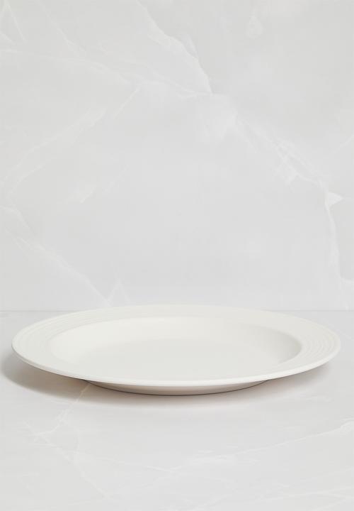 H&S - Ribs melamine sinner plate set of 4 - white