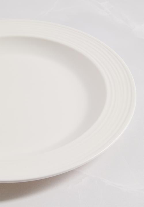 H&S - Ribs melamine sinner plate set of 4 - white