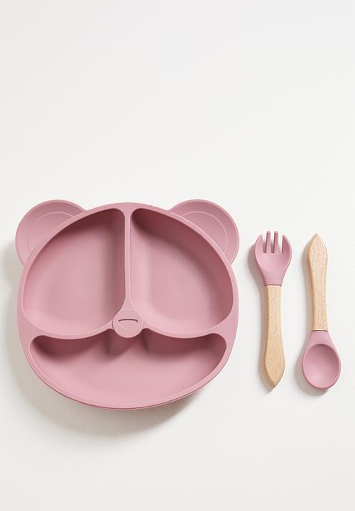 Pop Candy - Silicone dining set - dark mauve