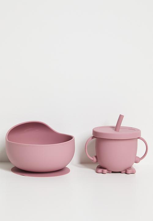 Pop Candy - Silicone dining set - dark mauve