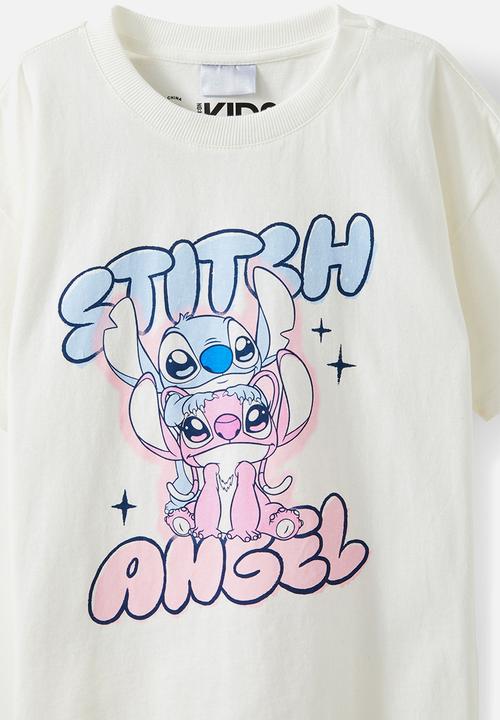 Cotton On - License Drop Shoulder Short Sleeve Tee -  Lcn Dis Stitch & Angel/Vanilla