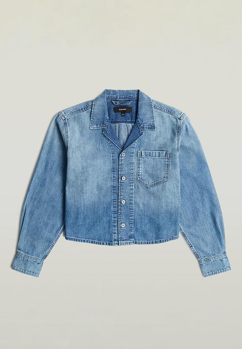 G-STAR - Resort Boxy Relaxed Shirt l\s wmn - Faded blue kyanite