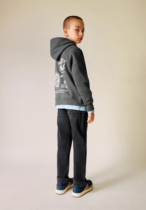 MANGO - Printed cotton sweatshirt - Charcoal