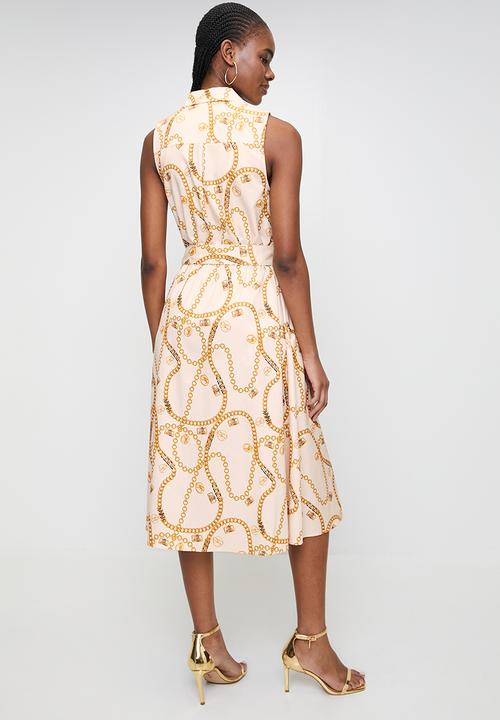 Steve Madden - Ladies solange fit & flare shirt dress - cream