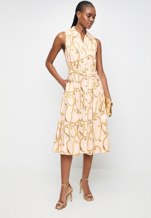 Steve Madden - Ladies solange fit & flare shirt dress - cream