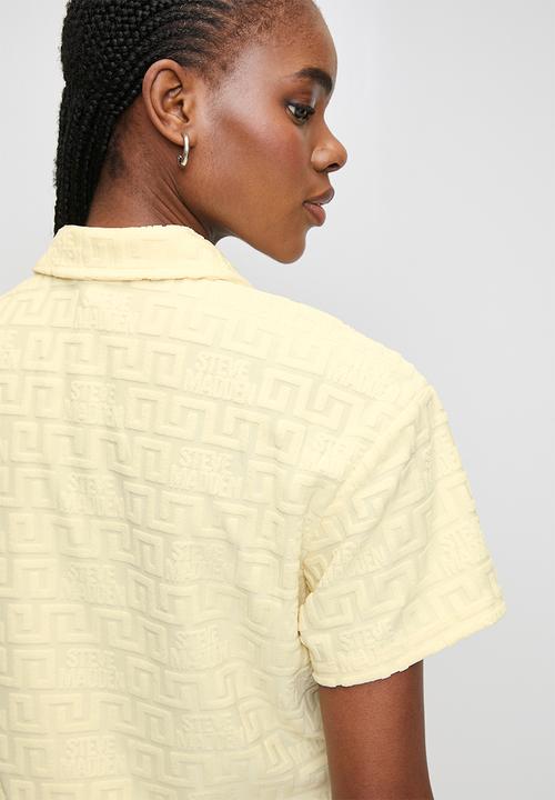 Steve Madden - Ladies tessa embossed logo top with collar - lemon