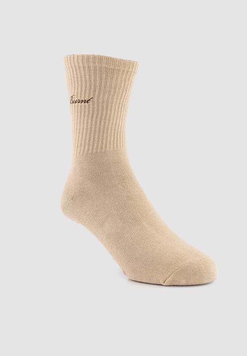 Burnt  - Studio Grip Sock - Cashew