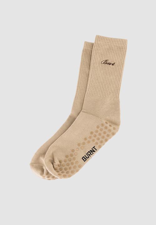Burnt  - Studio Grip Sock - Cashew