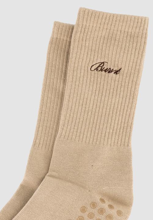 Burnt  - Studio Grip Sock - Cashew