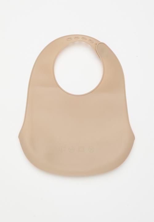 Pop Candy - 2 pack silicone bib - beige/multi