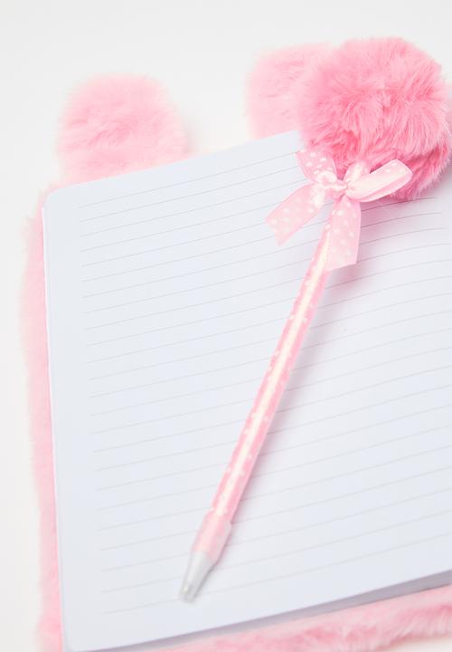 Pop Candy - Plush bunny notebook - pink