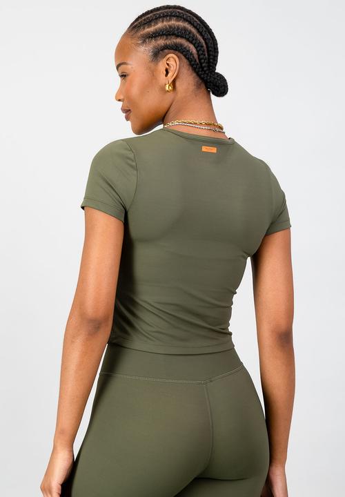 Burnt  - Olivia Fitted Tee - Olive