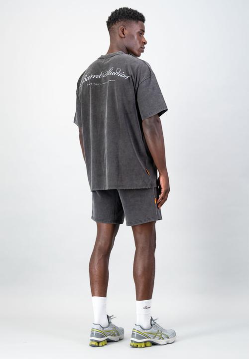 Burnt  - Ultra Heavy Oversized Tee - Acid Black