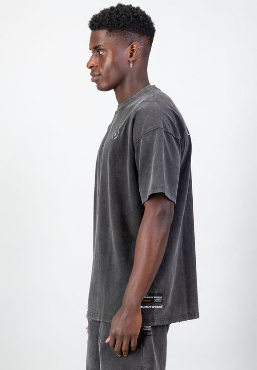 Burnt  - Ultra Heavy Oversized Tee - Acid Black