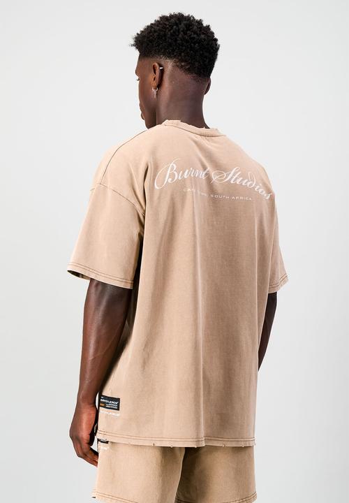 Burnt  - Ultra Heavy Oversized Tee - Brown