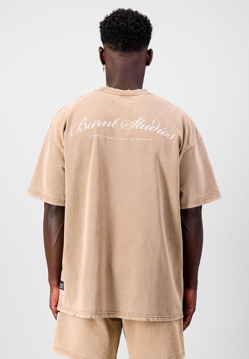 Burnt  - Ultra Heavy Oversized Tee - Brown