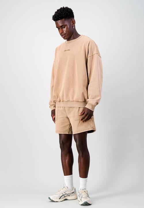 Burnt  - Ultra Heavy Crew Top - Brown