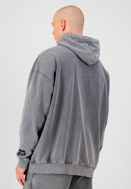 Burnt  - Ultra Heavy Hoodie - Light Grey