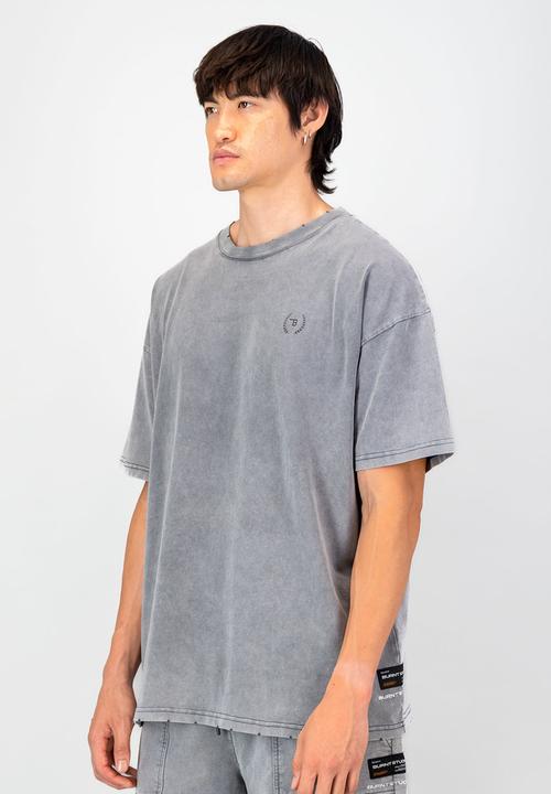 Burnt  - Ultra Heavy Oversized Tee - Light Grey
