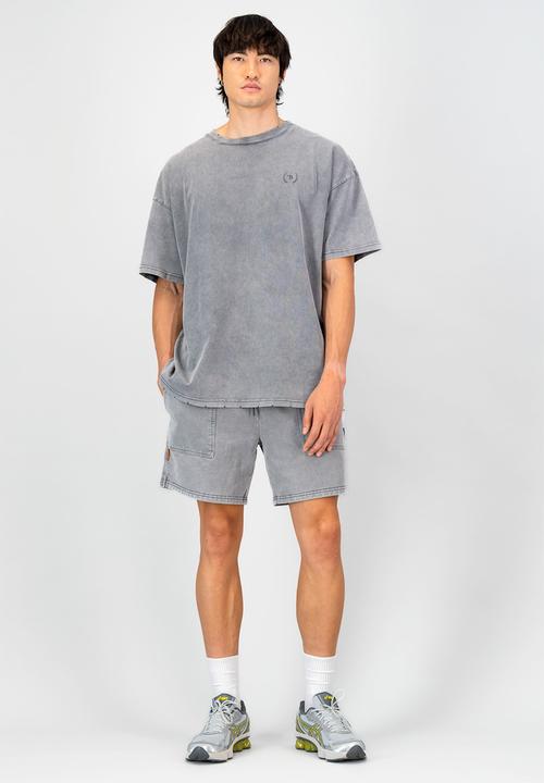 Burnt  - Ultra Heavy Oversized Tee - Light Grey