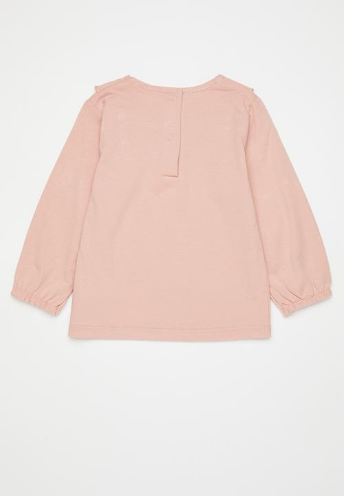 Pop Candy - Long sleeve collared tee - pastel pink