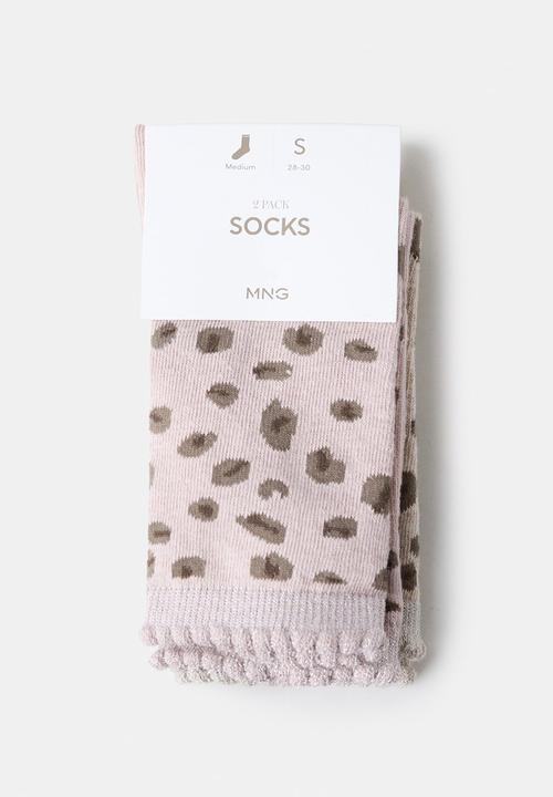 MANGO - 2 pack patterned socks - brown