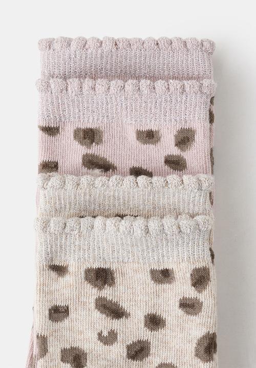 MANGO - 2 pack patterned socks - brown
