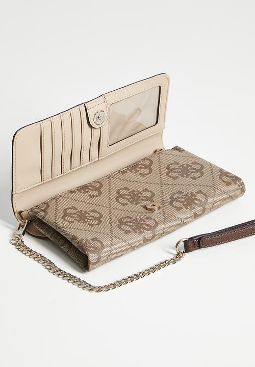 GUESS - Noelle ii crossbody flap organizer - latte logo/brown