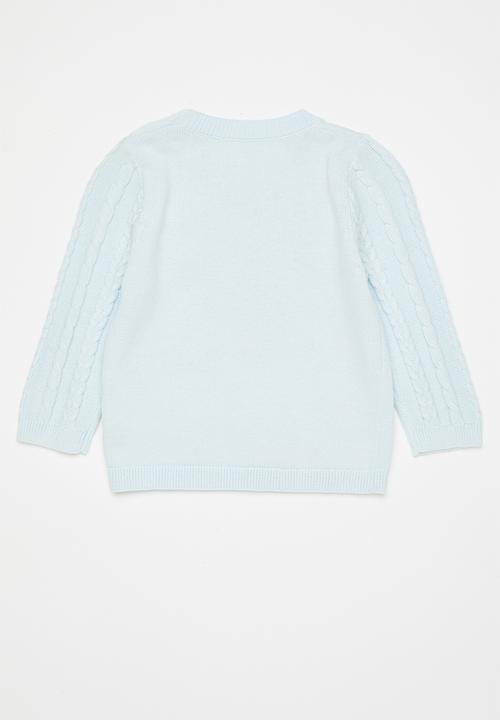 Pop Candy - Knit jersey - pastel blue/white/bear