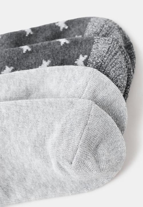 MANGO - 2 pack patterned socks - Medium Heather Grey