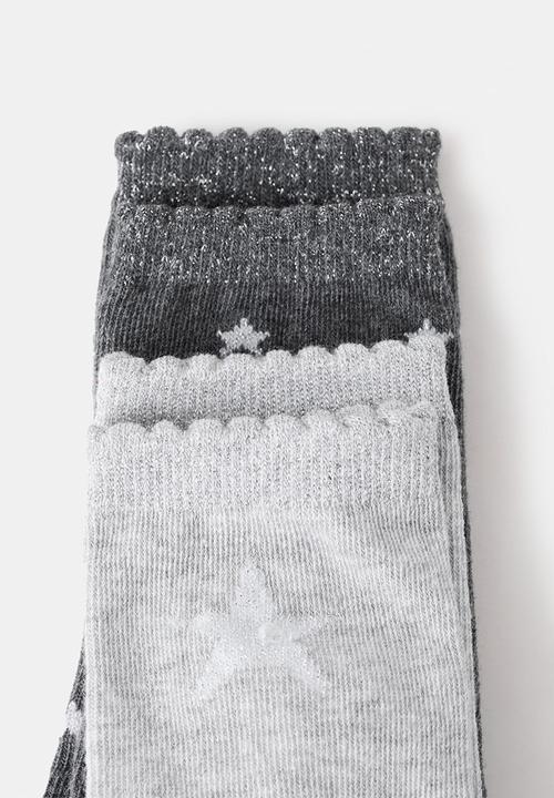 MANGO - 2 pack patterned socks - Medium Heather Grey