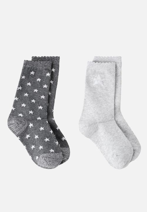 MANGO - 2 pack patterned socks - Medium Heather Grey