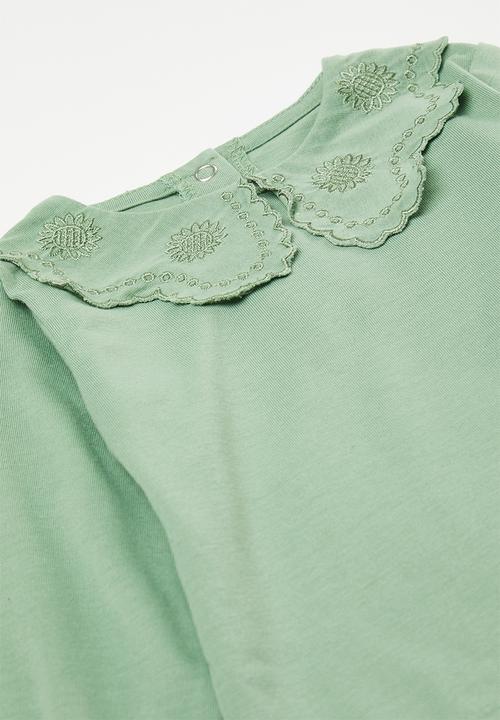 Pop Candy - Long sleeve collared tee - fern green