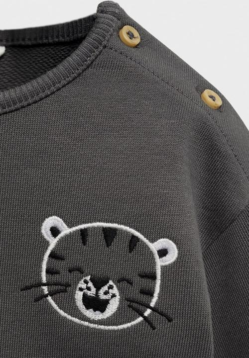 MANGO - Sweatshirt tiger - charcoal