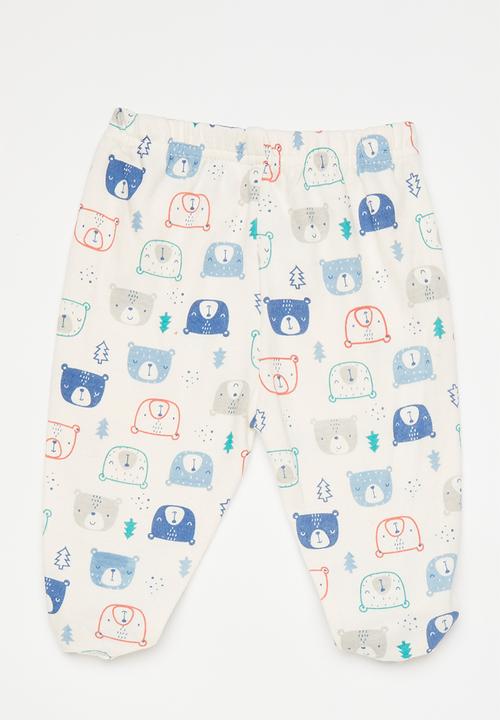 Pop Candy - Footed leggings - white/bear multi